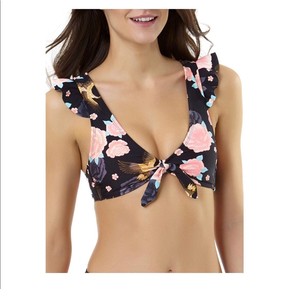 Bikini Top Size Large 12-14 Woman’s Floral Lightly Padded New